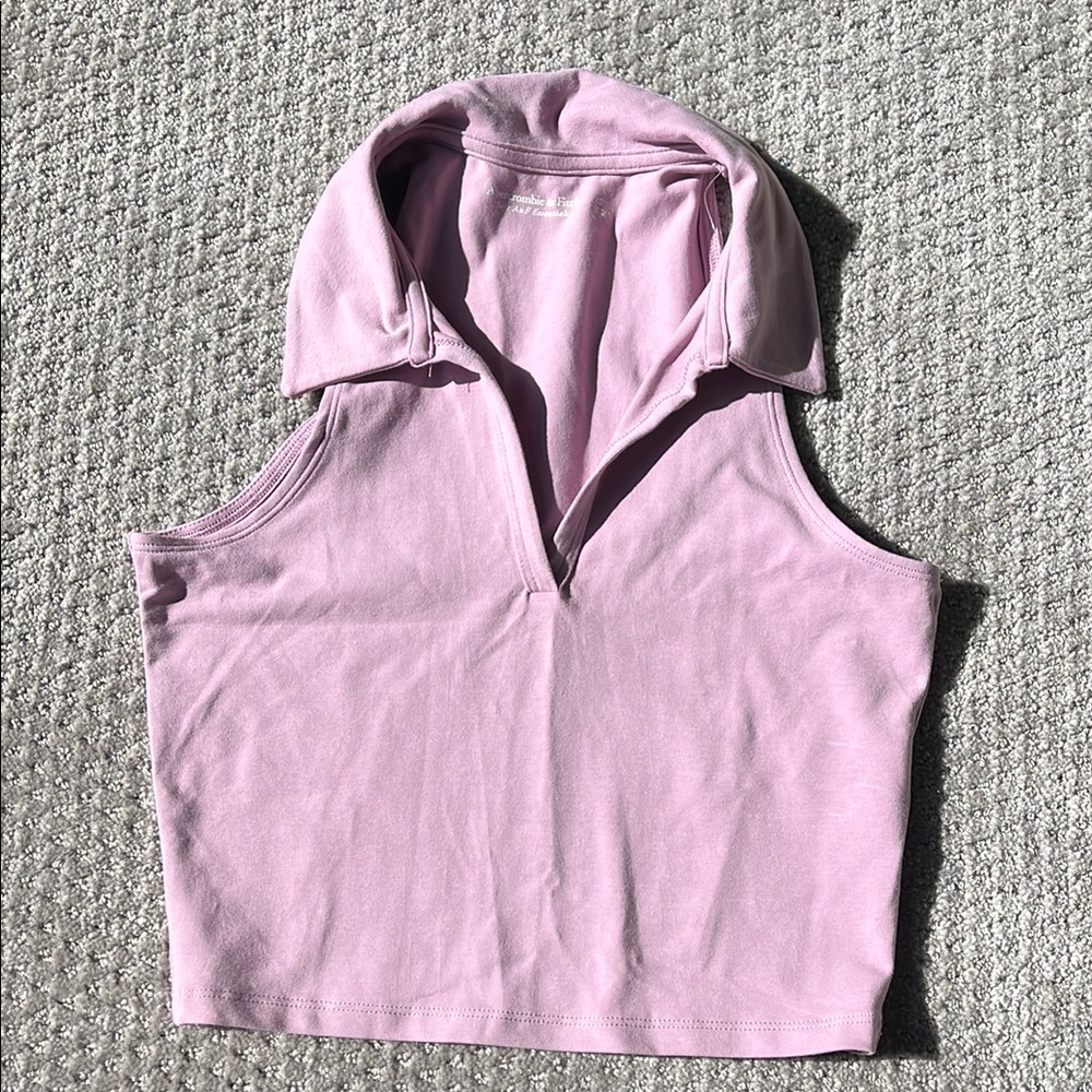 Abercrombie Lavender Sleeveless Polo Top